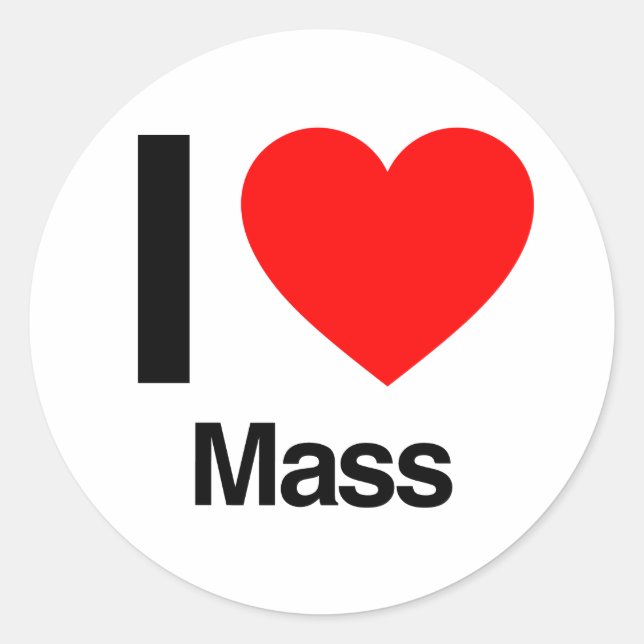 i love mass classic round sticker (Front)