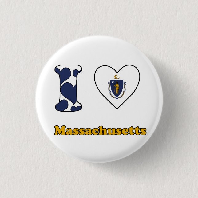 I love Massachusetts 3 Cm Round Badge (Front)