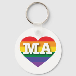 I love Massachusetts Gay Pride Key Ring