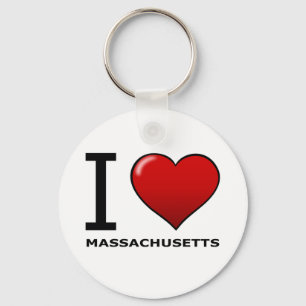 I LOVE MASSACHUSETTS KEY RING