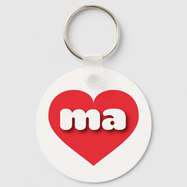 I love Massachusetts - ma red heart Key Ring (Front)