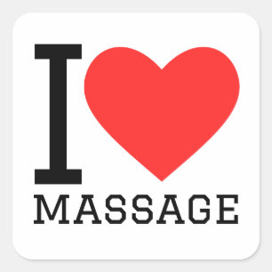 I love massages square sticker