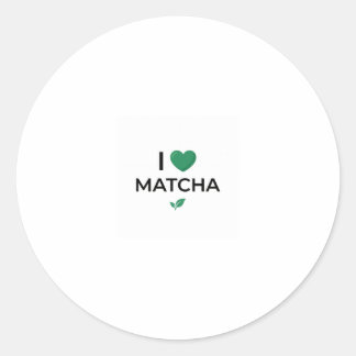 I Love Matcha Green Tea Minimalist  Classic Round Sticker