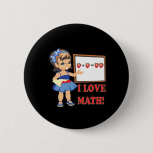 I Love Math 6 Cm Round Badge