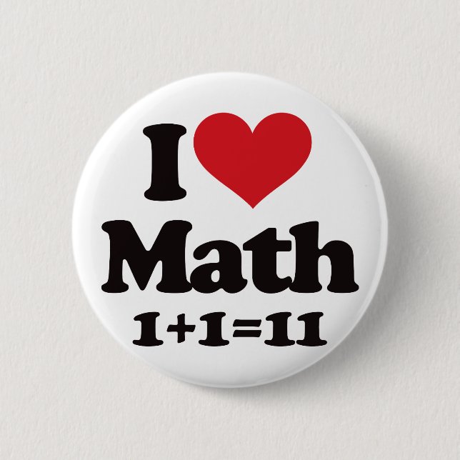 I Love Math! 6 Cm Round Badge (Front)