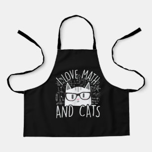 I Love Math And Cats Cute Kitty Cat Apron