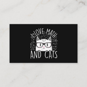 I Love Math And Cats Cute Kitty Cat Business Card