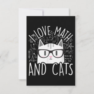 I Love Math And Cats Cute Kitty Cat Card