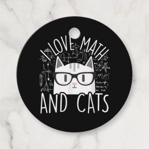 I Love Math And Cats Cute Kitty Cat Favour Tags