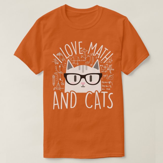 I Love Math And Cats Cute Kitty Cat Feline Lover G T-Shirt (Design Front)