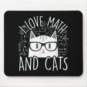 I Love Math And Cats Cute Kitty Cat Mouse Mat