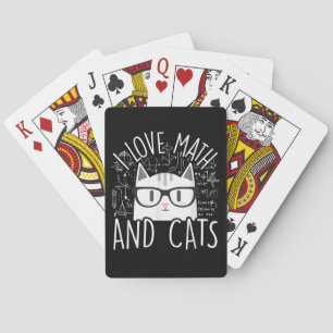 I Love Math And Cats Cute Kitty Cat Playing Cards