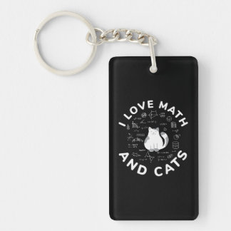 I Love Math And Cats Funny Cat Lover and Math Key Ring