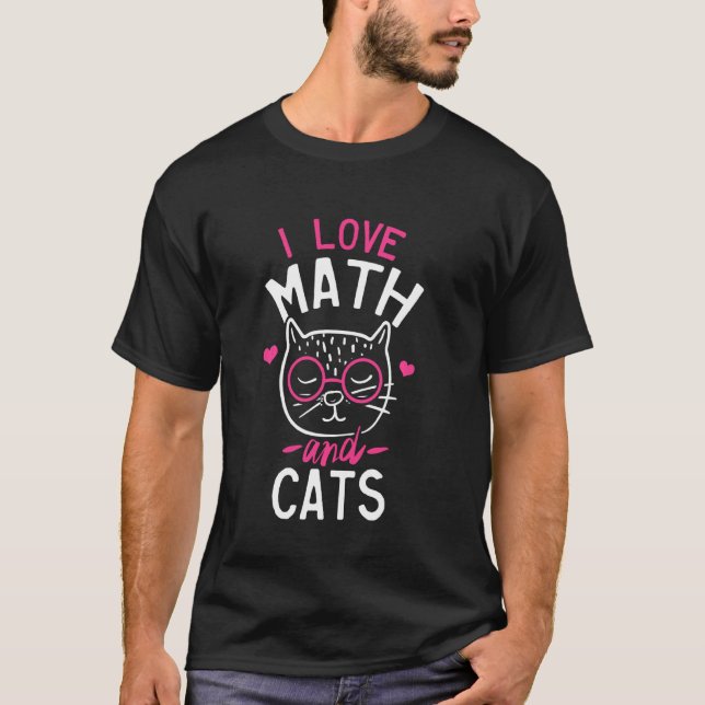 I Love Math And Cats Long Sleeve T-Shirt (Front)