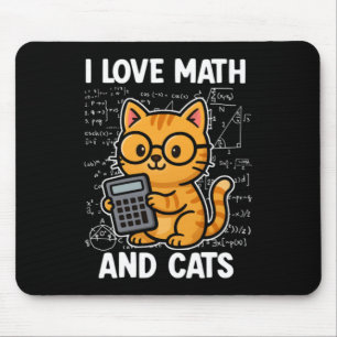 I Love Math And Cats Mouse Mat
