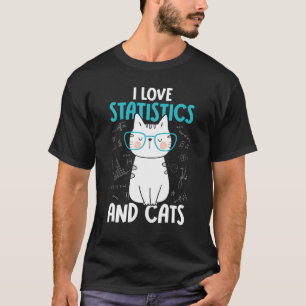 I Love Math and Cats Statistics T-Shirt