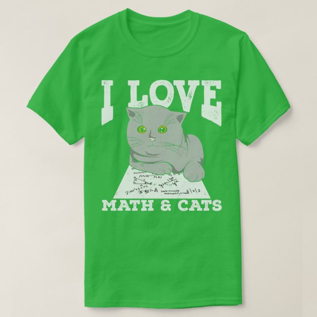 I Love Math And Cats  T-Shirt (Design Front)