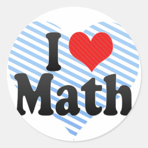 I Love Math Classic Round Sticker