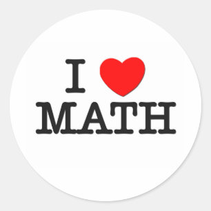 I Love MATH Classic Round Sticker