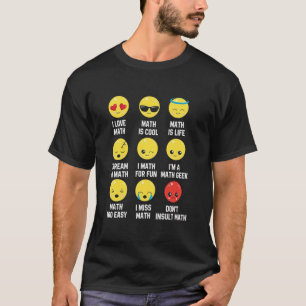I Love Math Emoji Emoticons, Teacher Mathletes Gra T-Shirt
