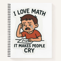 I Love Math – Funny Cartoon Sticker
