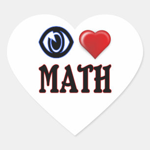 I Love Math Heart Sticker