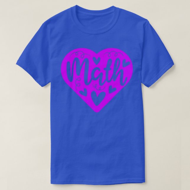 I Love Math Heart Sticker T-Shirt (Design Front)