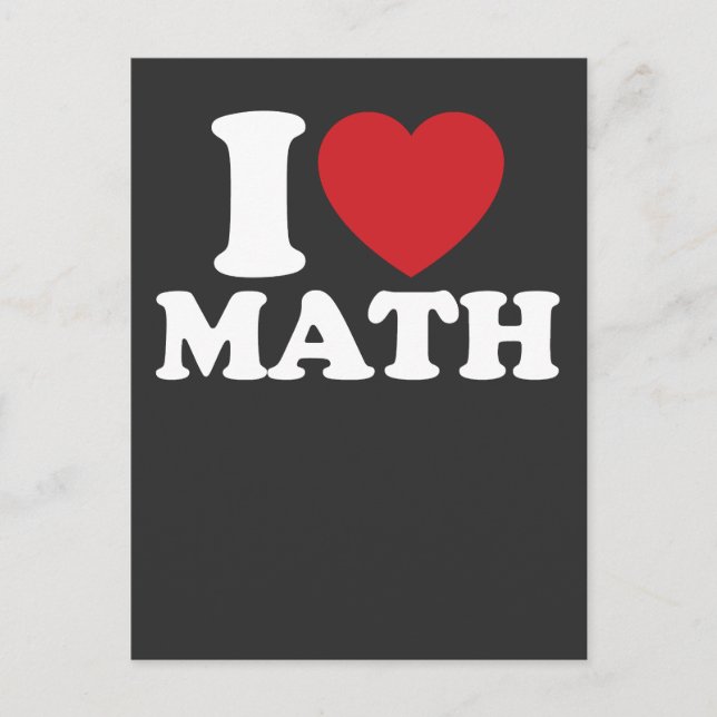 I Love Math I Heart Groovy Retro Invitation Postcard (Front)