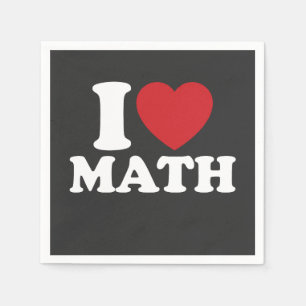 I Love Math I Heart Groovy Retro Napkin