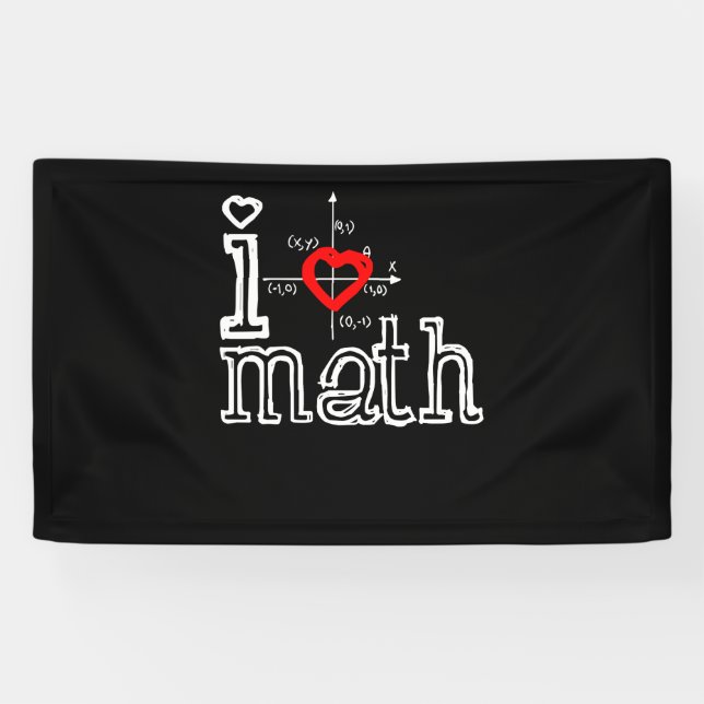 I Love Math I Heart Math Mathematics Banner (Horizontal)