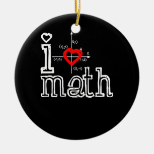 I Love Math I Heart Math Mathematics Ceramic Tree Decoration