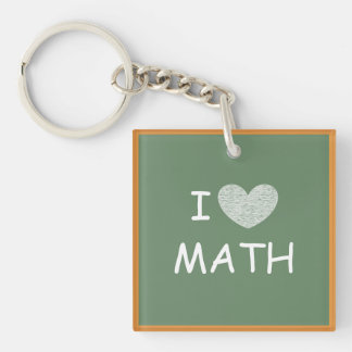 I Love Math Key Ring