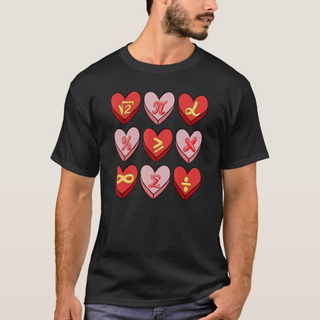 I Love Math Math Teacher Valentine's Day 2023 T-Shirt (Front)