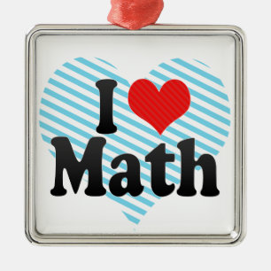 I Love Math Metal Tree Decoration