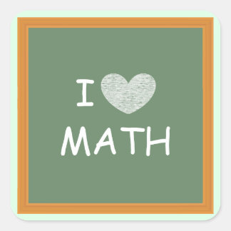 I Love Math Square Sticker