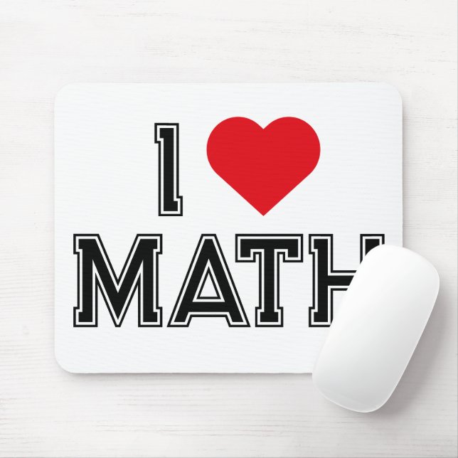I Love Math Vintage Retro Math Mouse Mat (With Mouse)