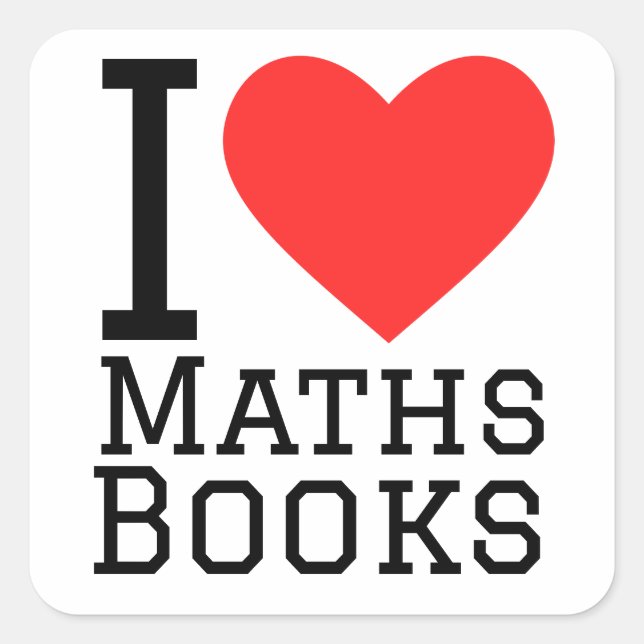 I love maths book square sticker (Front)