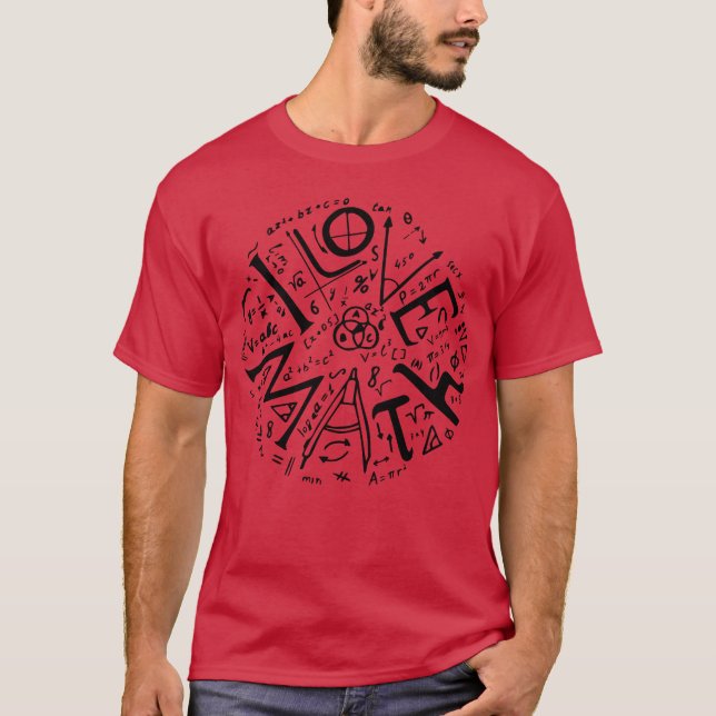 I LOVE MATHS retro T-Shirt (Front)