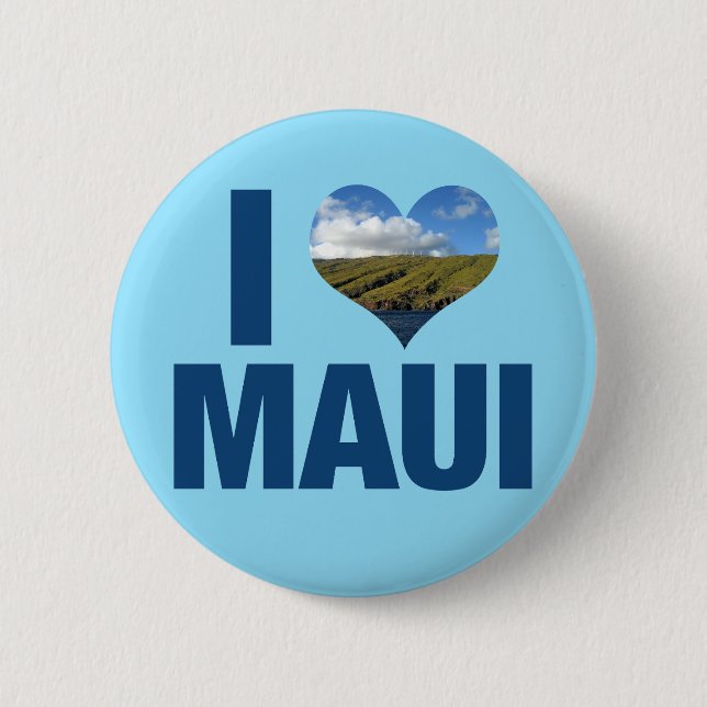 I Love Maui Hawaii Cute Hawaiian Photography 6 Cm Round Badge (Front)
