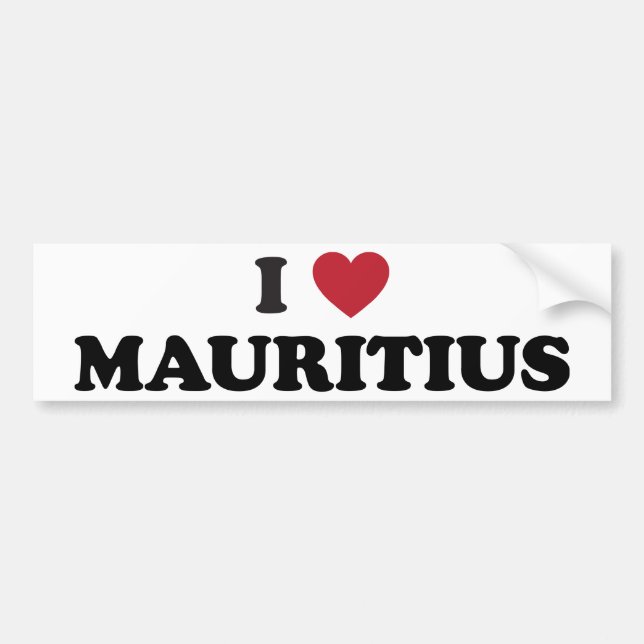 I Love Mauritius Bumper Sticker (Front)