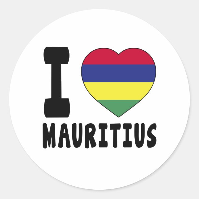 I Love Mauritius Classic Round Sticker (Front)