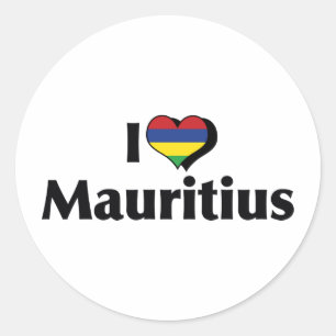 I Love Mauritius Flag Classic Round Sticker