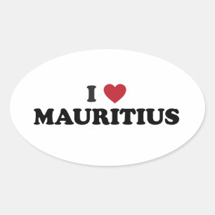 I Love Mauritius Oval Sticker