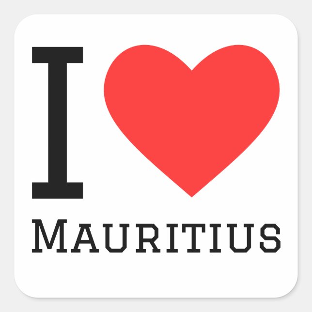I love Mauritius  Square Sticker (Front)