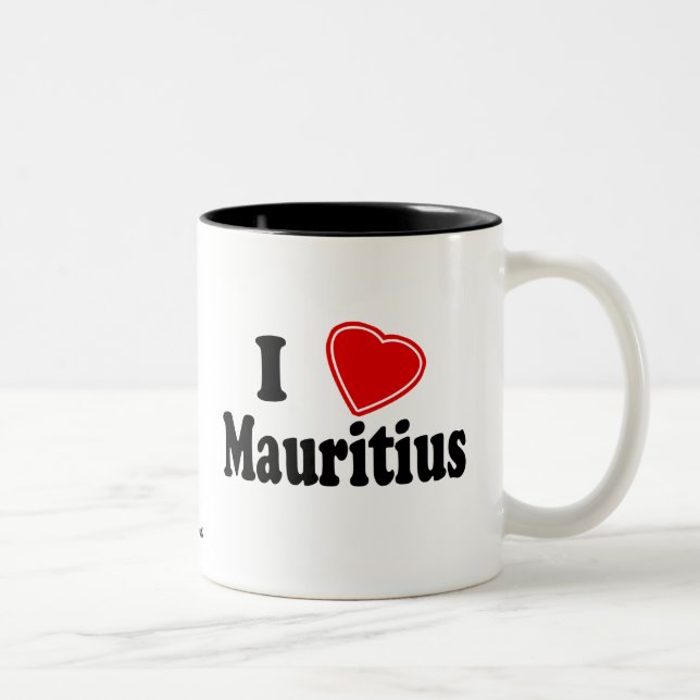I Love Mauritius Two-Tone Coffee Mug (Right)