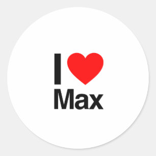 i love max classic round sticker