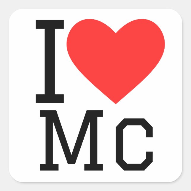 I love Mc  Square Sticker (Front)