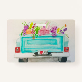 I Love MD Floral Truck badge ID Badge