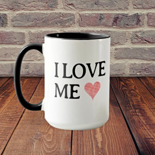 I LOVE ME with Scribble Red Heart - Customisable Mug
