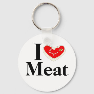 I Love Meat Keychain